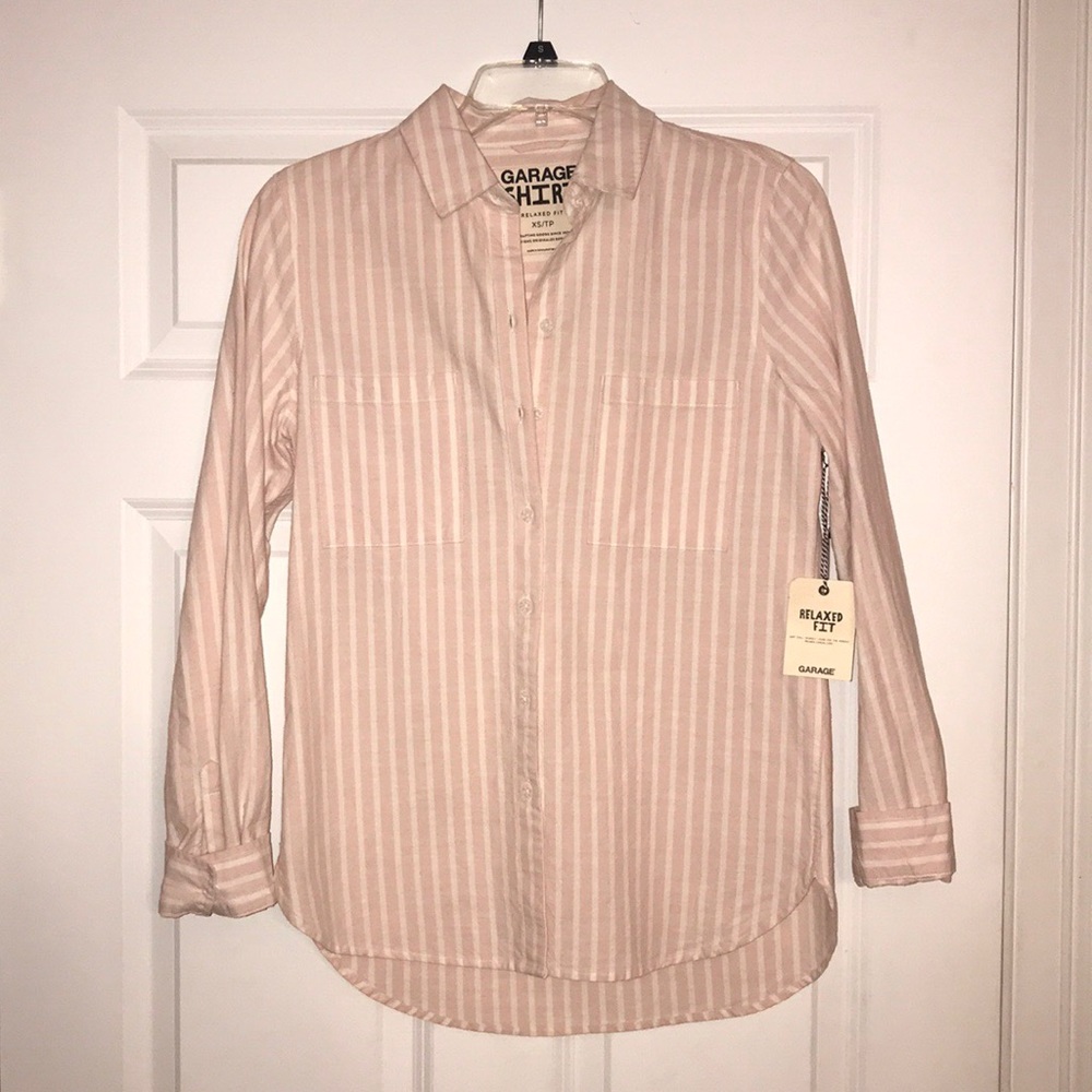 NWT Pink&White Garage Button Down